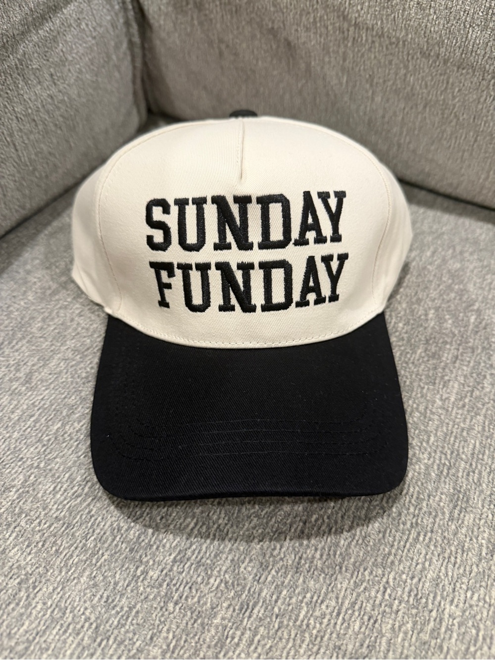 Sunday Funday Two-Tone Baseball Cap - Black & White